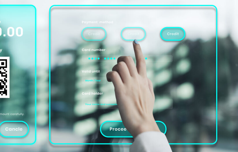 Digital banking on a transparent screen